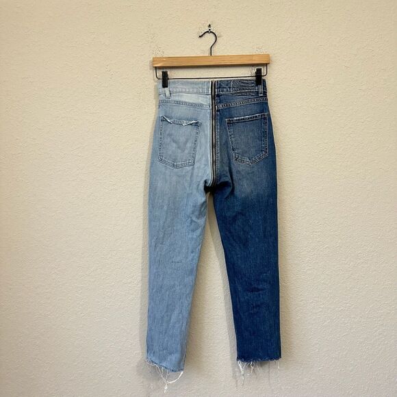 REVICE Yin Yang Crop Jeans High Rise Zip-Around in Tokyo Wash Blue - Picture 8 of 16